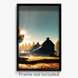 Pixel Art Poster - Haunting Farmstead (8 Bit Psychedelic Video Game Print)