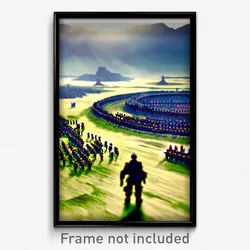 Pixel Art Poster - Giant Battlefield (8 Bit Psychedelic Trippy Video Game Print)