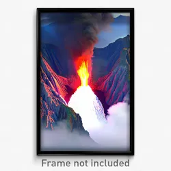 Pixel Art Poster - Voluminous Volcano (8 Bit Psychedelic Video Game Print)