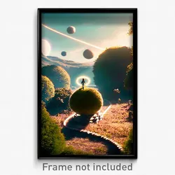 Pixel Art Poster - Spherical Trail (8 Bit Psychedelic Trippy Video Game Print)