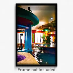 Pixel Art Poster - Nifty Watering Hole (8 Bit Psychedelic Video Game Print)