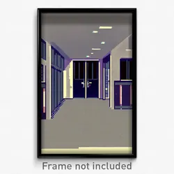 Pixel Art Poster - Barren Middle School (8 Bit Psychedelic Video Game Print)