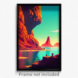 Pixel Art Poster - Imperfect Cove (8 Bit Psychedelic Trippy Video Game Print)