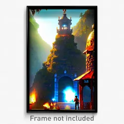 Pixel Art Poster - Grand Forge (8 Bit Psychedelic Trippy Weird Video Game Print)