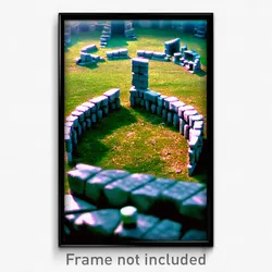Pixel Art Poster - Rubbery Henge (8 Bit Psychedelic Trippy Video Game Print)