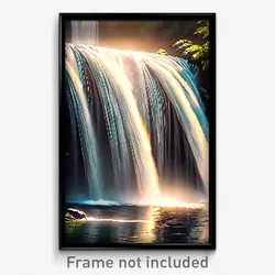 Pixel Art Poster - Gracious Waterfall (8 Bit Psychedelic Video Game Print)