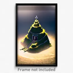 Pixel Art Poster - Basic Motte (8 Bit Psychedelic Trippy Weird Video Game Print)