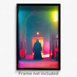 Pixel Art Poster - Haunting Hideaway (8 Bit Psychedelic Trippy Video Game Print)