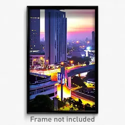 Pixel Art Poster - Basic Thai City (8 Bit Psychedelic Trippy Video Game Print)