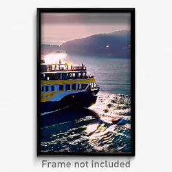 Pixel Art Poster - Worldly Ferry (8 Bit Psychedelic Trippy Video Game Print)