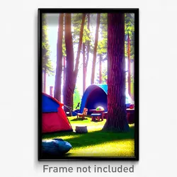 Pixel Art Poster - Nutty Campsite (8 Bit Psychedelic Trippy Video Game Print)