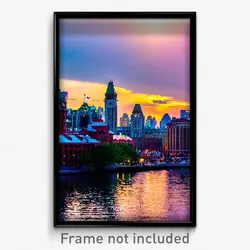 Pixel Art Poster - Grand Canadian City (8 Bit Psychedelic Video Game Print)