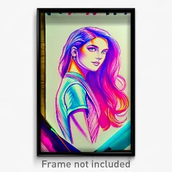 Pixel Art Poster - Beautiful Drawing (8 Bit Psychedelic Trippy Video Game Print)