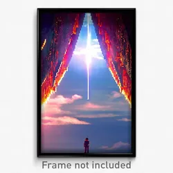 Pixel Art Poster - Heavenly Eaves (8 Bit Psychedelic Trippy Video Game Print)