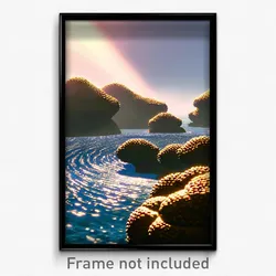 Pixel Art Poster - Bumpy Bay (8 Bit Psychedelic Trippy Weird Video Game Print)