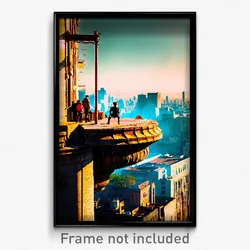 Pixel Art Poster - Urban Outcropping (8 Bit Psychedelic Trippy Video Game Print)