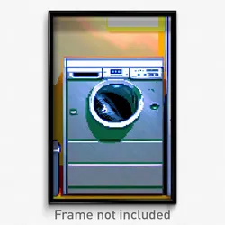 Pixel Art Poster - Zealous Washing Machine (8 Bit Psychedelic Video Game Print)