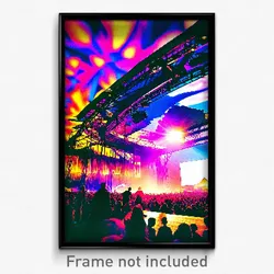 Pixel Art Poster - Warped Movie Festival (8 Bit Psychedelic Video Game Print)