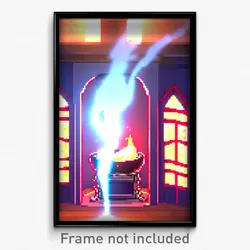 Pixel Art Poster - Droopy Hearth (8 Bit Psychedelic Trippy Video Game Print)