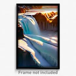 Pixel Art Poster - Frozen Falls (8 Bit Psychedelic Trippy Video Game Print)