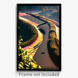 Pixel Art Poster - Bold Earthworks (8 Bit Psychedelic Trippy Video Game Print)