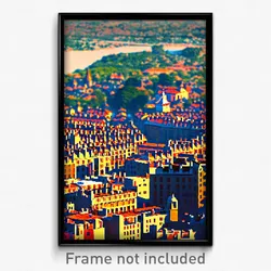 Pixel Art Poster - Flying French City (8 Bit Psychedelic Video Game Print)