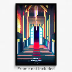 Pixel Art Poster - Zany Ballroom (8 Bit Psychedelic Trippy Video Game Print)