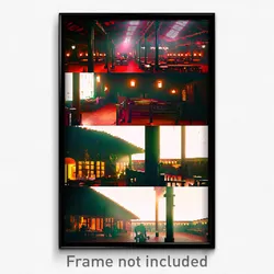 Pixel Art Poster - Flamboyant Stable (8 Bit Psychedelic Trippy Video Game Print)
