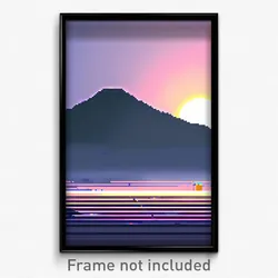 Pixel Art Poster - Nocturnal Tsunami (8 Bit Psychedelic Trippy Video Game Print)