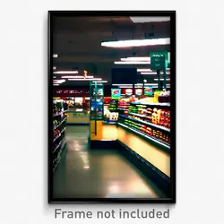 Pixel Art Poster - Active Grocery Store (8 Bit Psychedelic Video Game Print)