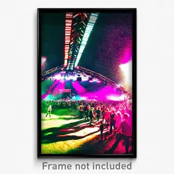 Pixel Art Poster - Rough Music Festival (8 Bit Psychedelic Video Game Print)