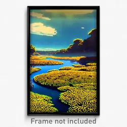Pixel Art Poster - Clear Wetland (8 Bit Psychedelic Trippy Video Game Print)