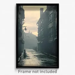 Pixel Art Poster - Dreary Thoroughfare (8 Bit Psychedelic Video Game Print)