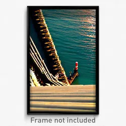 Pixel Art Poster - Dangerous Jetty (8 Bit Psychedelic Trippy Video Game Print)