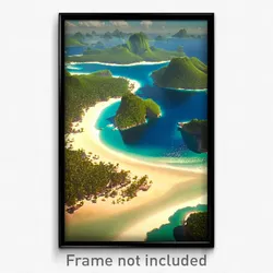 Pixel Art Poster - Enormous Archipelago (8 Bit Psychedelic Video Game Print)