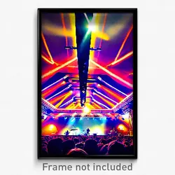 Pixel Art Poster - Spectacular Music Venue (8 Bit Psychedelic Video Game Print)
