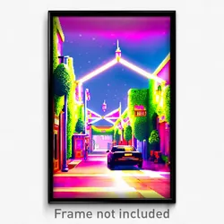 Pixel Art Poster - Flashy Mews (8 Bit Psychedelic Trippy Weird Video Game Print)