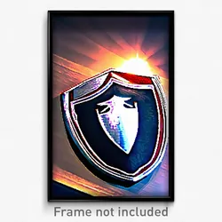 Pixel Art Poster - Famous Shield (8 Bit Psychedelic Trippy Video Game Print)