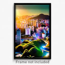 Pixel Art Poster - Artistic Brazilian City (8 Bit Psychedelic Video Game Print)