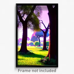 Pixel Art Poster - Neat Trees (8 Bit Psychedelic Trippy Weird Video Game Print)