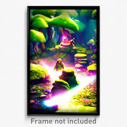 Pixel Art Poster - Vibrant Dolmen (8 Bit Psychedelic Trippy Video Game Print)