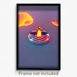 Pixel Art Poster - Shifty Shoals (8 Bit Psychedelic Trippy Video Game Print)