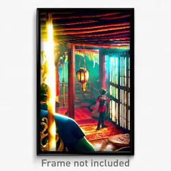 Pixel Art Poster - Authentic Exotic Area (8 Bit Psychedelic Video Game Print)
