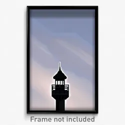 Pixel Art Poster - Black Lookout (8 Bit Psychedelic Trippy Video Game Print)