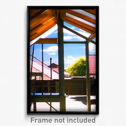 Pixel Art Poster - Sunny Roof (8 Bit Psychedelic Trippy Weird Video Game Print)