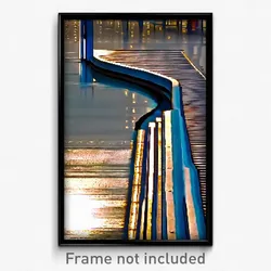 Pixel Art Poster - Silver Boardwalk (8 Bit Psychedelic Trippy Video Game Print)