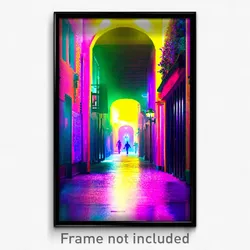 Pixel Art Poster - Unique Alley (8 Bit Psychedelic Trippy Video Game Print)
