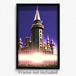 Pixel Art Poster - Enormous Turret (8 Bit Psychedelic Trippy Video Game Print)