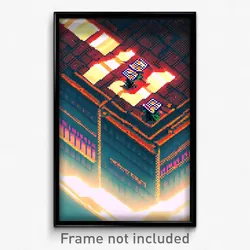 Pixel Art Poster - Novel Ziggurat (8 Bit Psychedelic Trippy Video Game Print)