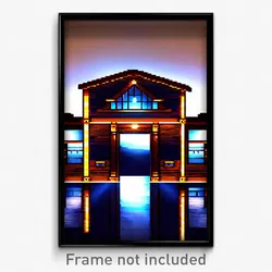 Pixel Art Poster - Bronze Lodge (8 Bit Psychedelic Trippy Video Game Print)